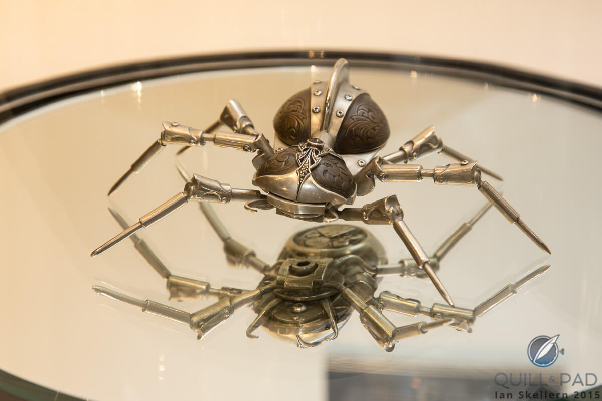 A spider-like sculpture from Christopher Conte's Duellona collection at MB&F's M.A.D. Gallery