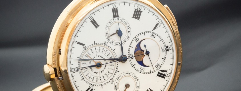 Louis Audemars pocket watch circa 1880 featuring minute repeater, perpetual calendar, and chronograph