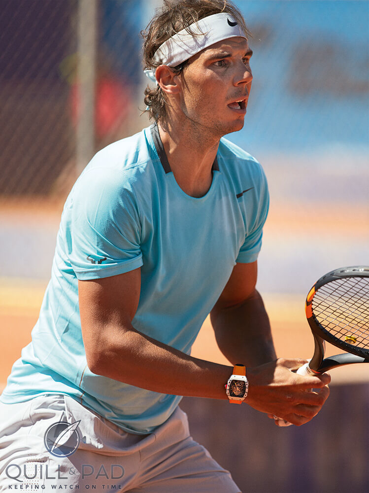 Rafael Nadal playing with his Richard Mille RM 27-02 RN