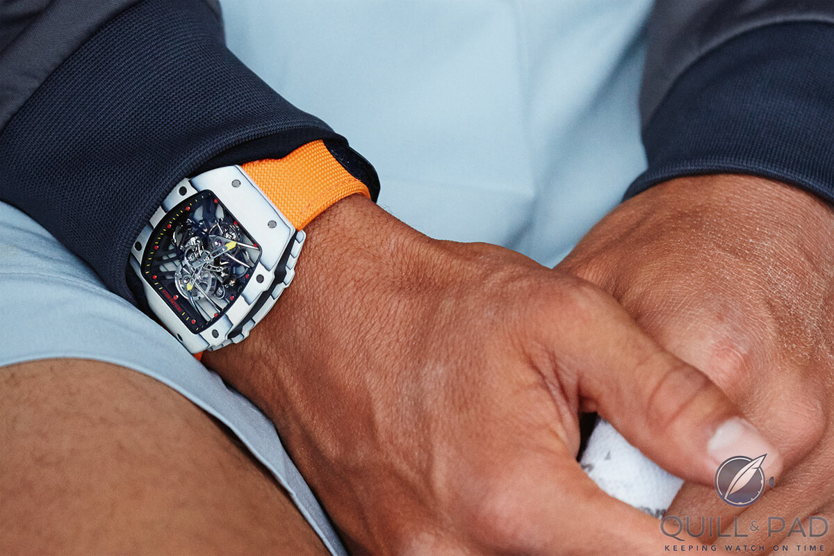 wristshot: Richard Mille RM 27-02 RN on the wrist of Rafael Nadal