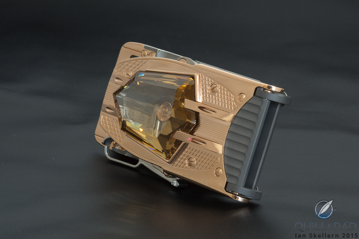 The R60 Diablo mechanical belt buckle set with a 60.66-carat diamond by Roland Iten