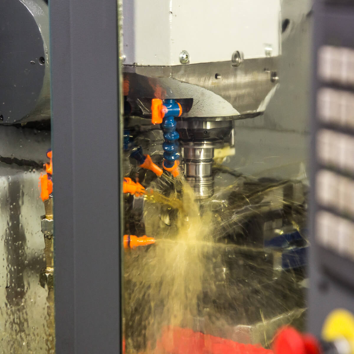 Milling underway in a Valbray five-axis CNC machine