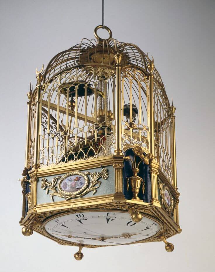 Pierre Jaquet-Droz's singing bird in a cage (photo courtesy Antiquorum)