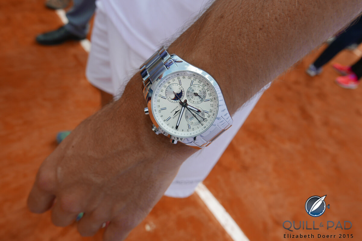 Longines Conquest Classic Moonphase on the wrist of French Davis Cup captain Arnaud Clément