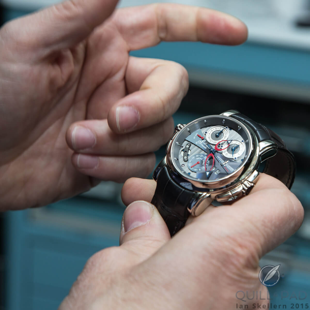 Mo Coppoletta explaining what makes this Ulysse Nardin Sonata so special to him