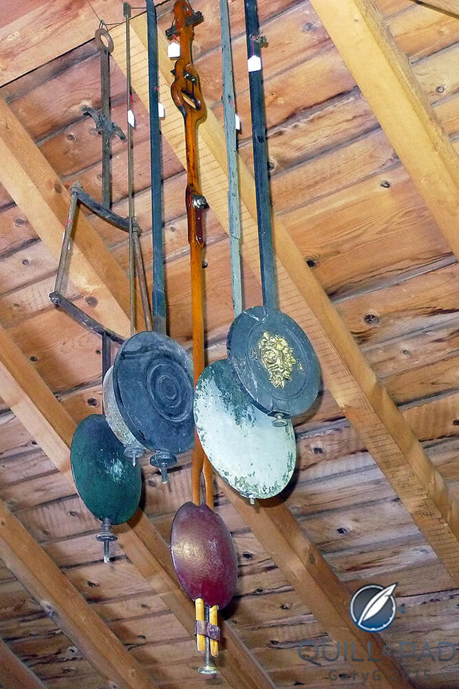 Tick tock: clock pendulums in the attic at Vianney Halter's atelier