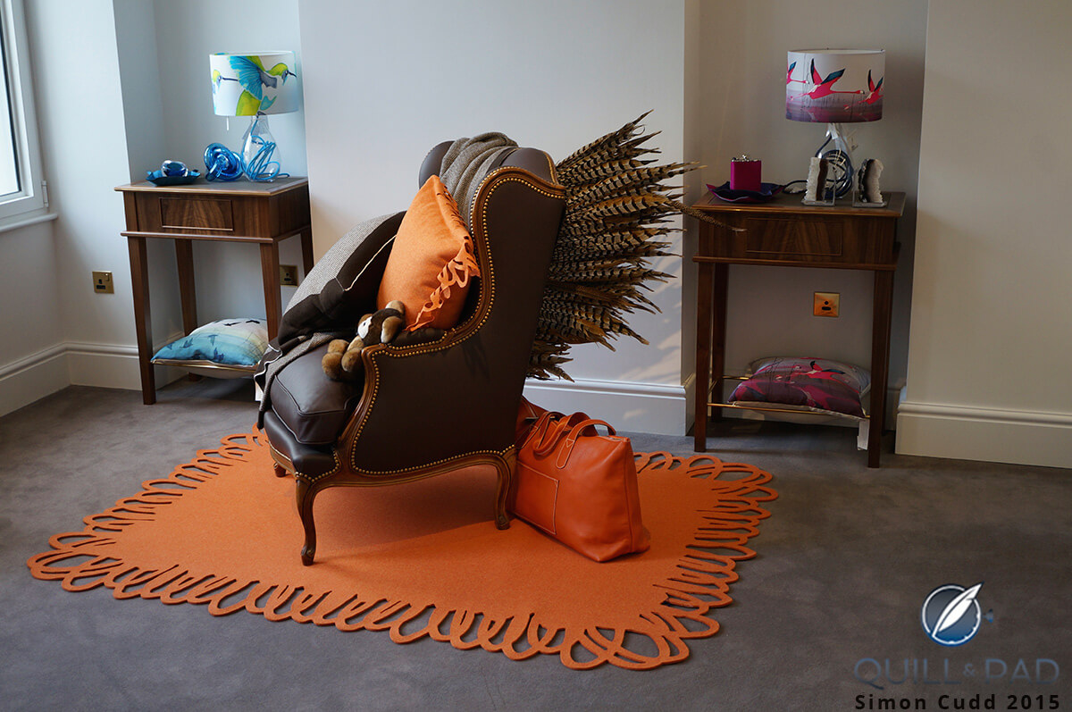 Is that a turkey behind the chair? Unusual feathered furniture at William & Son, London