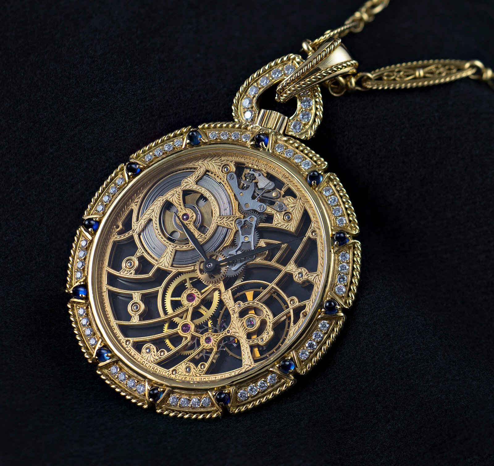 Skeletonized Audemars Piguet pocket watch converted for pendant use