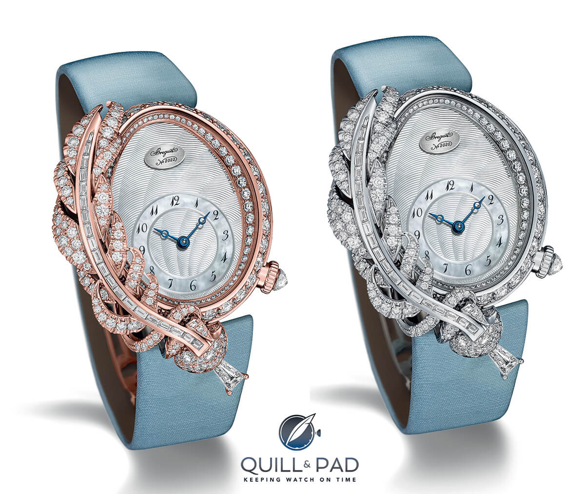 Breguet Rêve de Plume in pink gold (left) and white gold