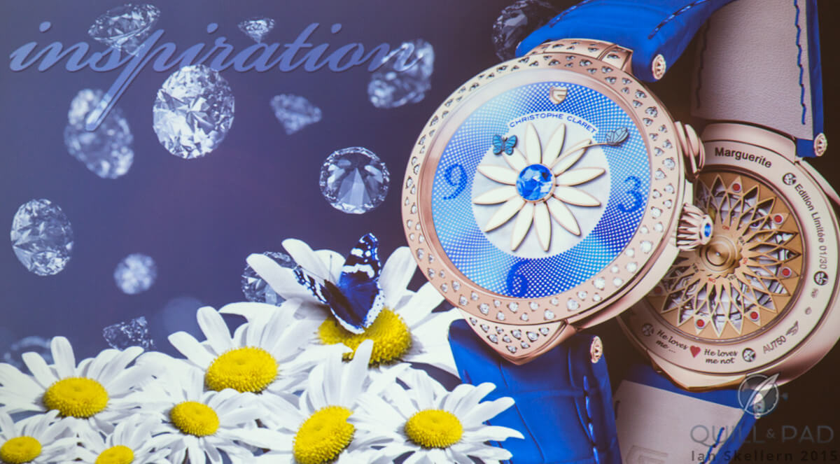 Inspiration for the Christophe Claret Marguerite: daisies and diamonds. It scores a bulls-eye on both counts!