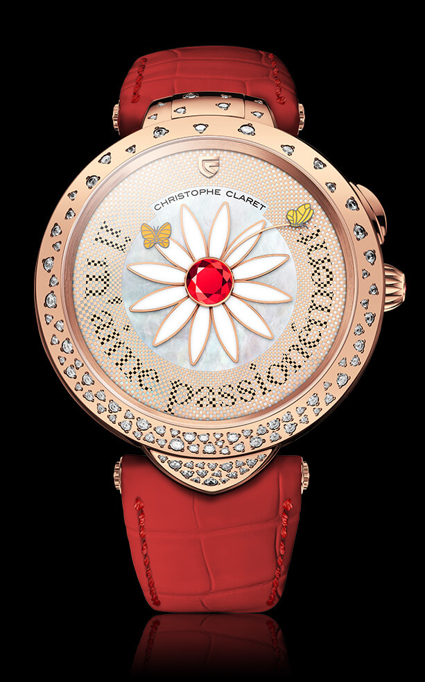 Christophe Claret Marguerite in pink gold with champagne-set diamonds (bubbling up)