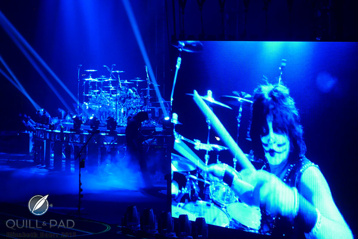 Drumming is a tough shock test for any watch; here Eric Singer plays on stage with Kiss in Leipzig, Germany