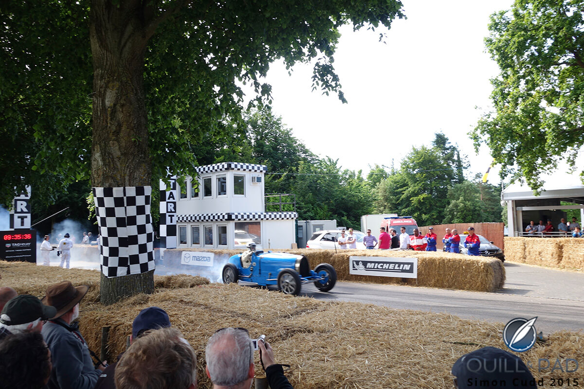 Starting the hill climb at the 2015 Goodwood Festival of Speed