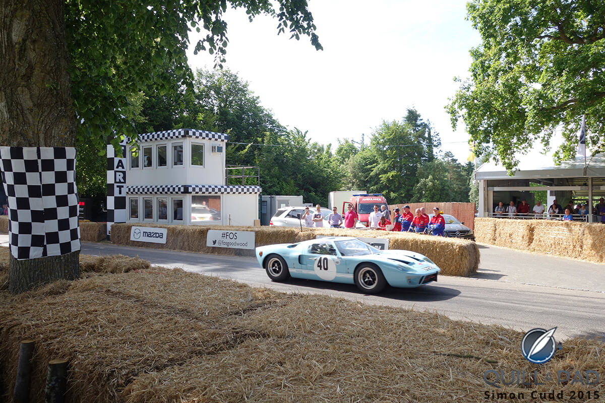 A Ford GT40 at the 2015 Goodwood Festival of Speed hill climb
