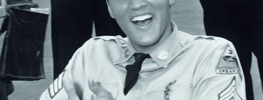Elvis Presley wearing the Hamilton Ventura in army dress