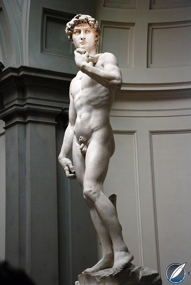 Michelangelo's statue of David at the Galleria dell'Accademia museum in Florence
