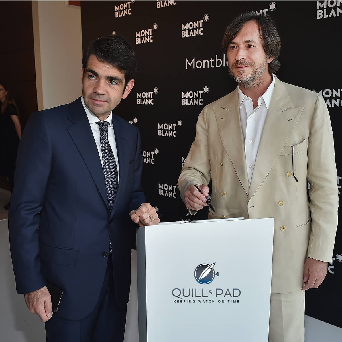 Montblanc CEO Jérôme Lambert (left) and Australian designer, Marc Newson