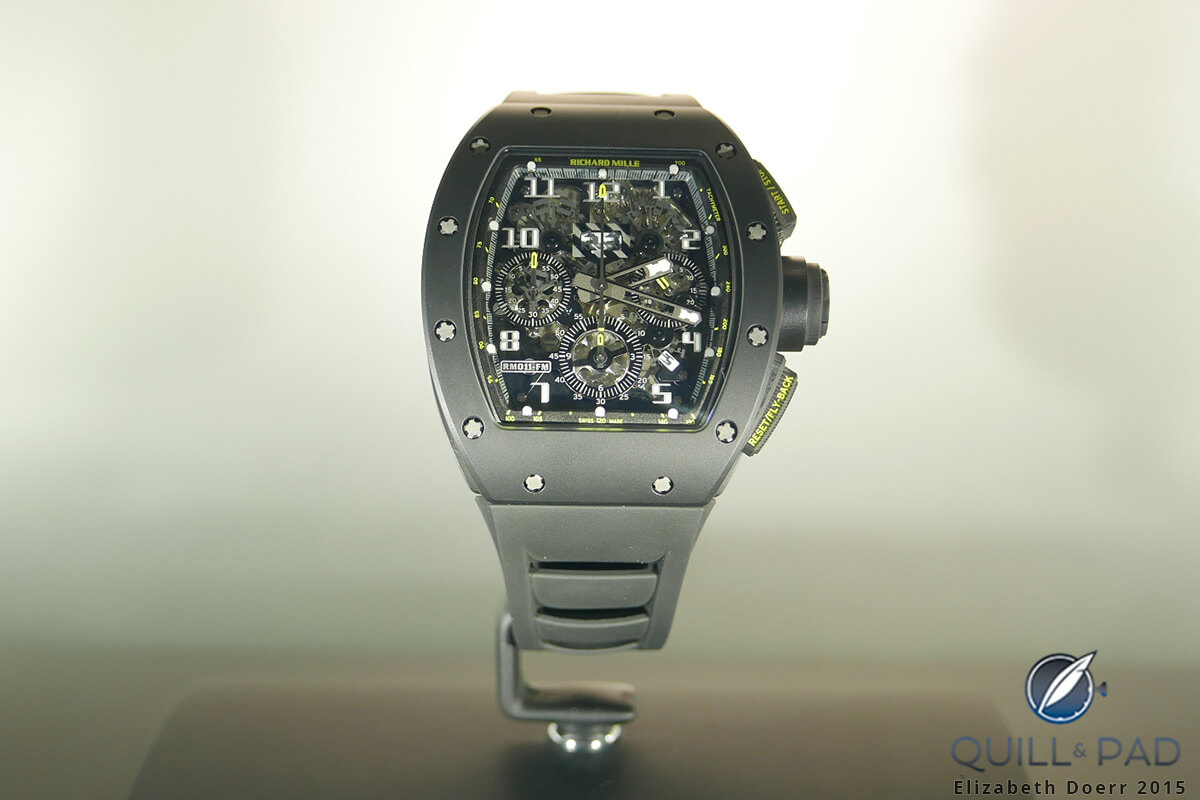 The Richard Mille RM 011 Yellow Flash at the Paris boutique