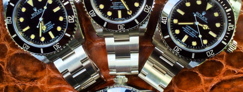A gaggle of Rolex Submariners