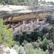 Mesa Verde National Park’s Cliff Palace, an almost fully intact cave village built by the ancient Ancestral Puebloans