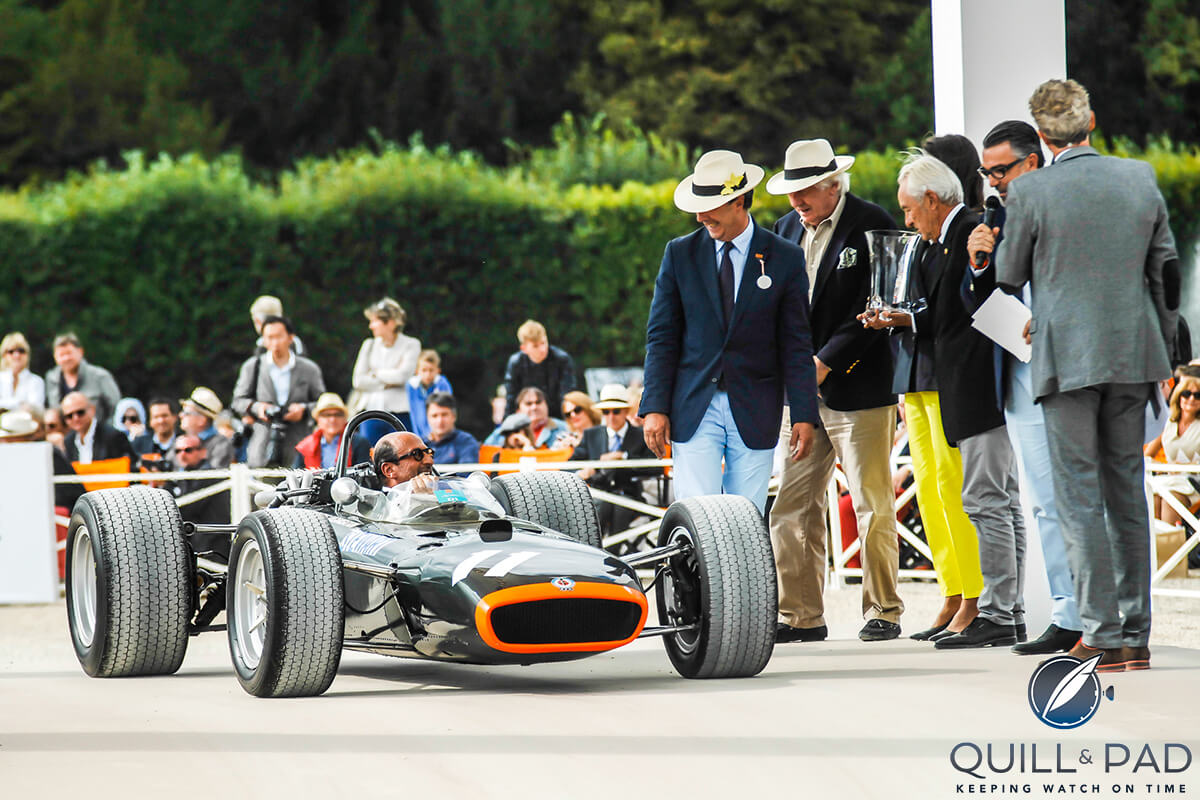 Richard Mille’s BRM P 115 H16 from 1967 won the Alain Figaret prize for finest Formula 1 car at the 2015 Arts & Elegance Chantilly