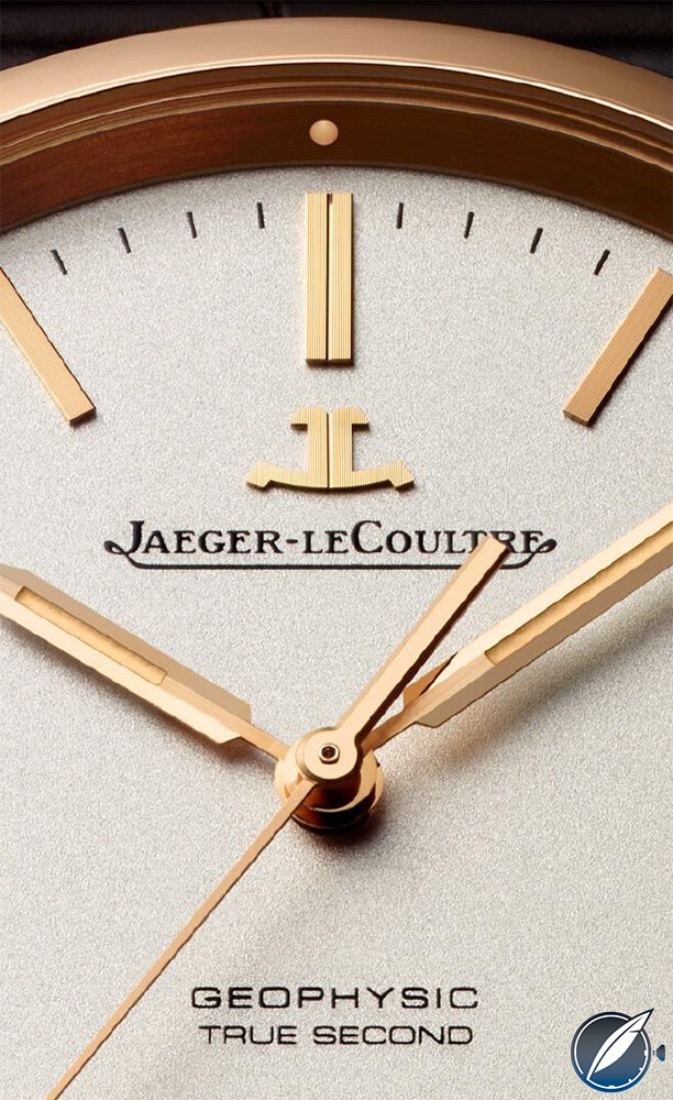 The dial of the Jaeger-LeCoultre Geophysic True Second is matte to contrast with the highly polished hands for maximum legibility