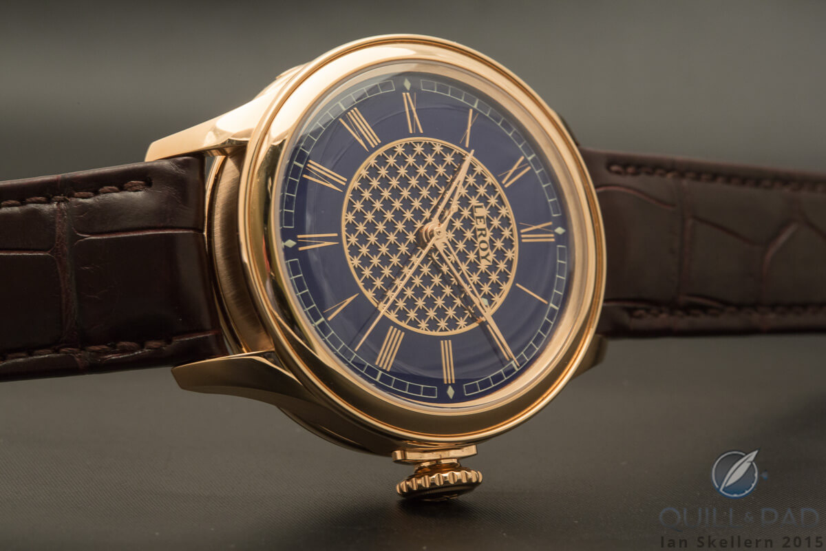 Leroy Chronomètre à Tourbillon in red gold with blue oven-fired enamel dial