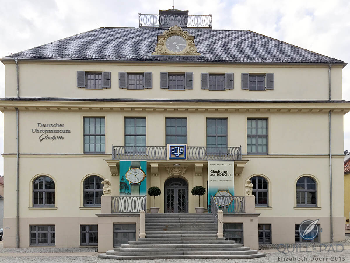 The German Museum of Watchmaking in Glashütte, decorated for the “Glashütte in the GDR era” exhibition