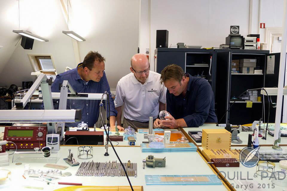 In the workshop with Tim and Bart Grönefeld (photo courtesy Edwin H)