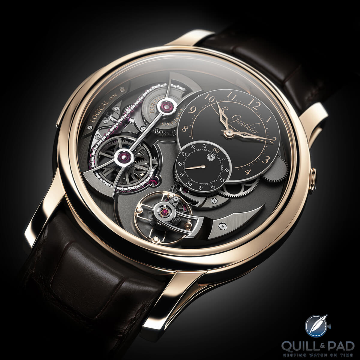 Romain Gauthier Logical One in red gold with black enamel dial