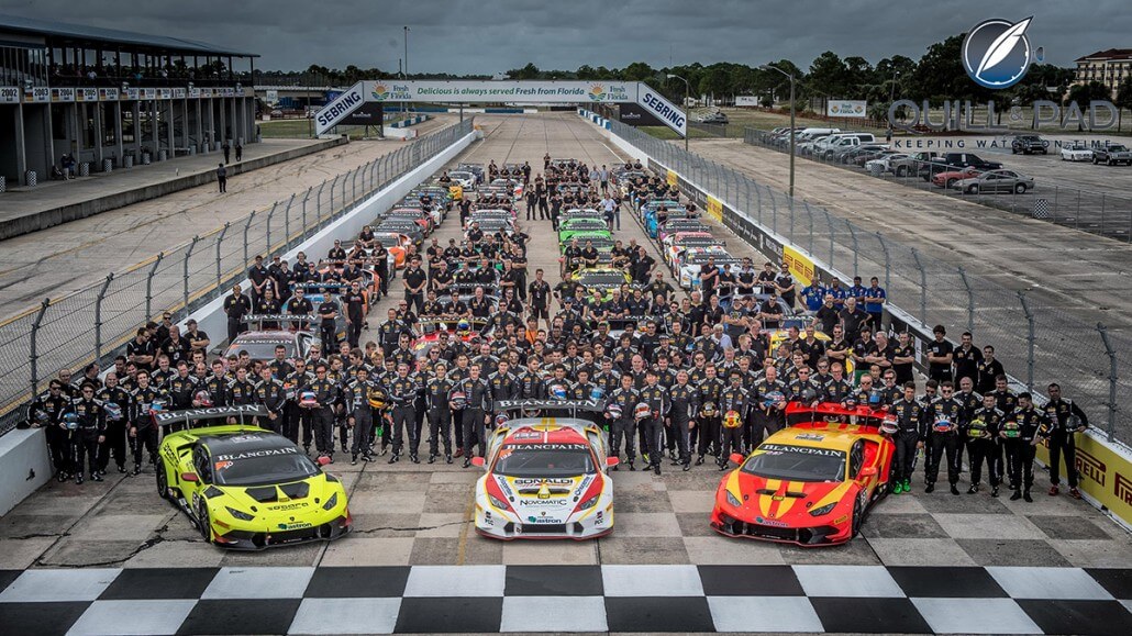 The drivers participating in the Blancpain Lamborghini Super Trofeo World Finals at Sebring Motor Speedway