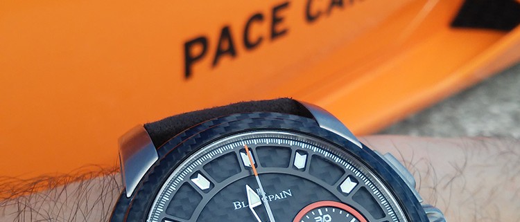 The limited edition Blancpain L-evolution R Chronograph Flyback Grand Date and the Super Trofeo’s pace car