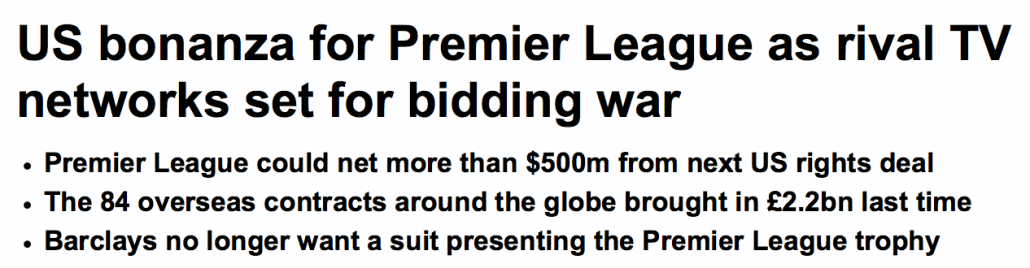 A bidding war in America to broadcast soccer indicates just how much demand there is for following live competition