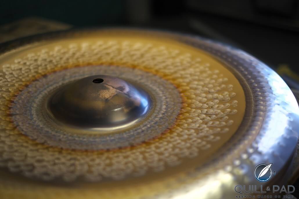 A Paiste cymbal in progress at the Lucerne factory