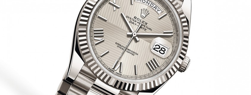 Your author's favorite Rolex Day-Date 40 dial is this quadrant design, here in a white gold case