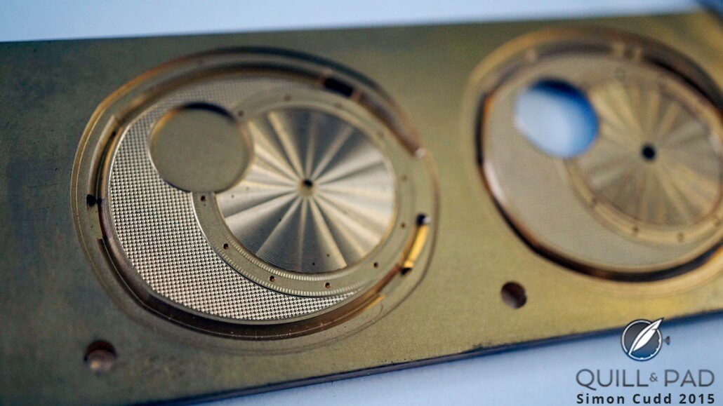 Partially machined dial for an Andreas Strehler Sauterelle