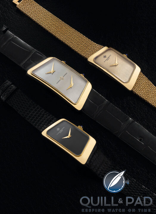 From ‘The Artists of Time’: a trio of wristwatches belonging to the 1972 line; these three are property of Vacheron Constantin’s archives (photo courtesy Bruno Ehrs)