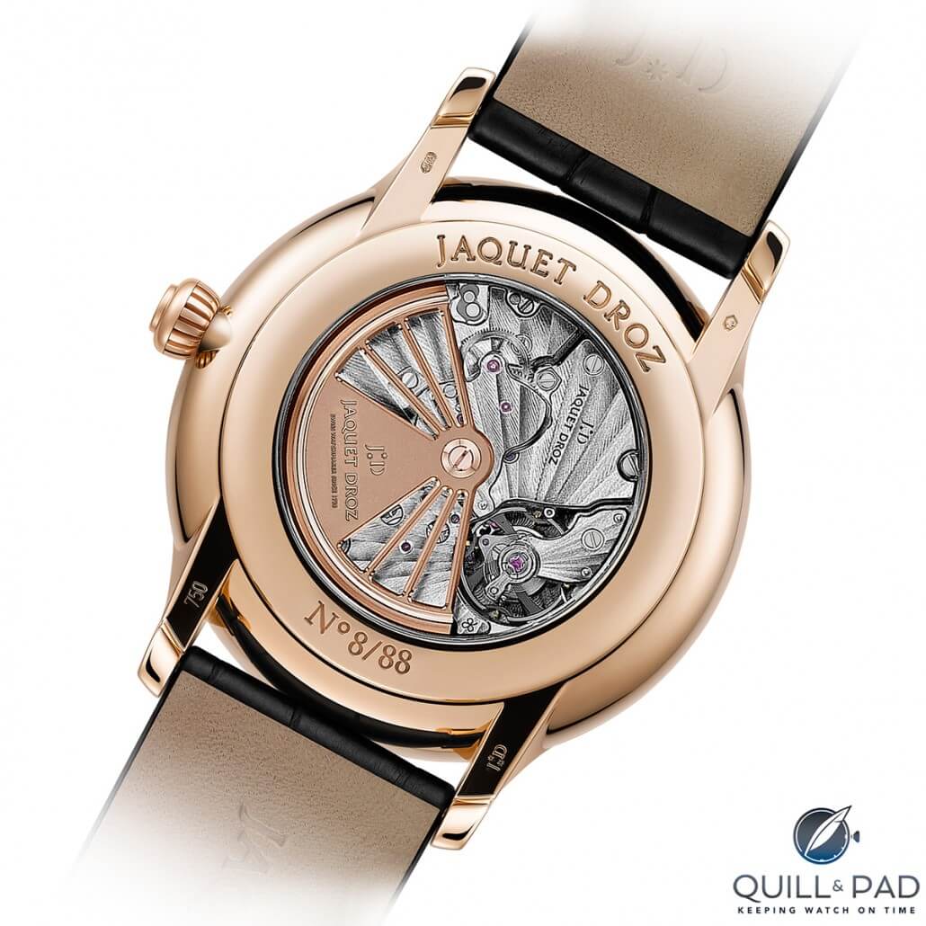 Jaquet Droz Grande Seconde Deadbeat from the back