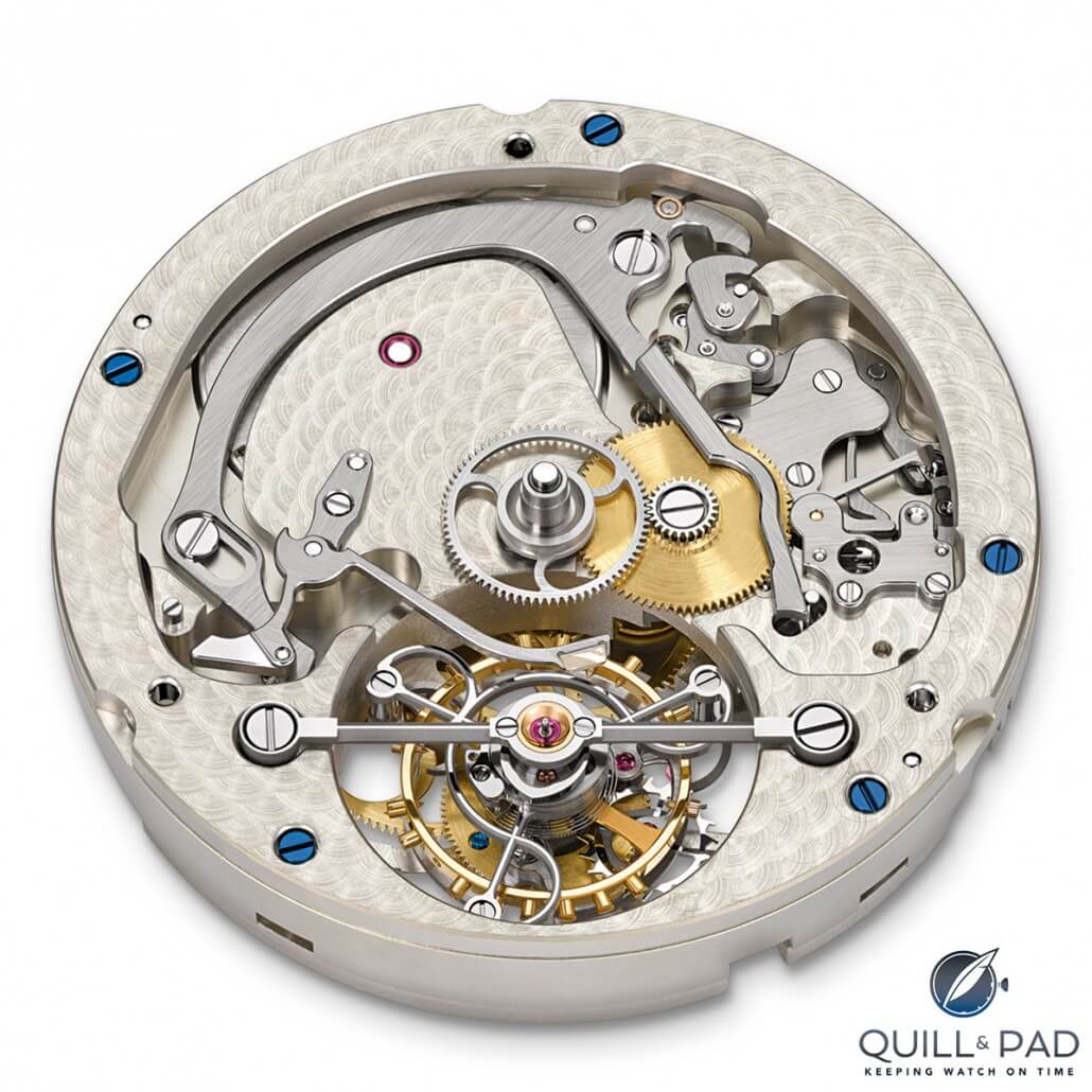 Dial-side view of the movement of the 1815 Tourbillon Handwerkskunst by A. Lange & Söhne