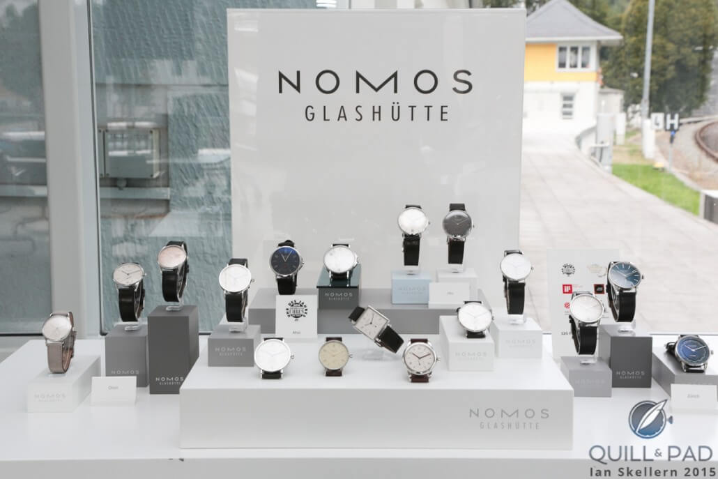 Just part of the Nomos collection at the company's manufacture in Glashütte, Germany