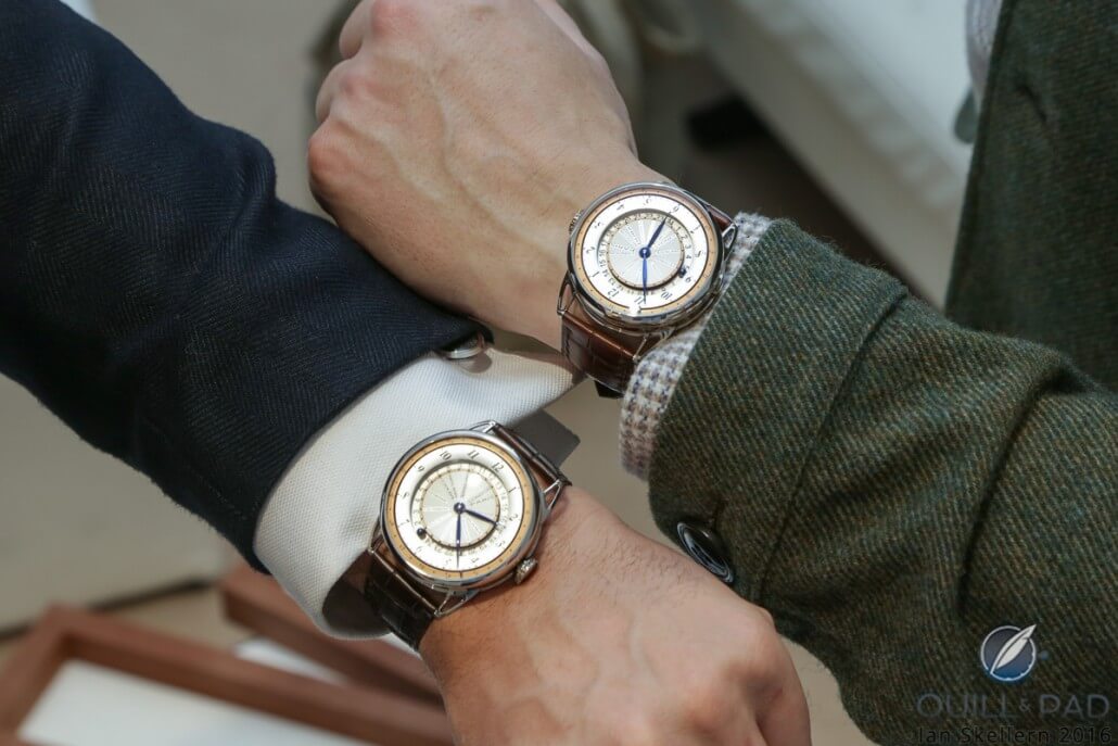 Seeing double: the De Bethune DB25 World Traveller times two on the wrist