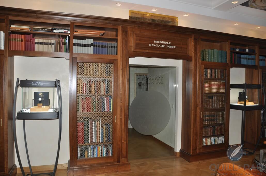 Jean-Claude Sabrier's library at the F.P. Journe atelier in Geneva