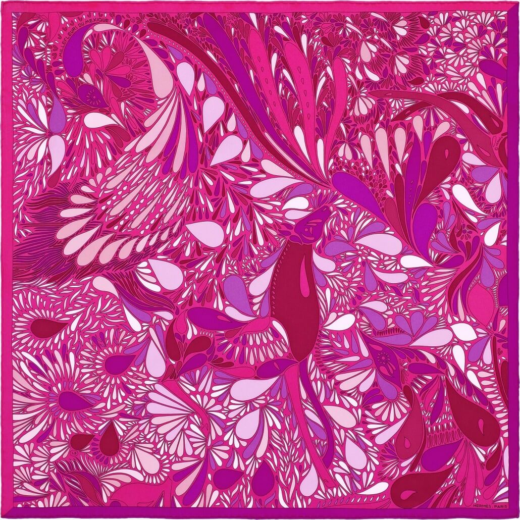 Laetitia Bianchi's silk scarf for Hermès, which was inspired by the shapes and colors of Mexico