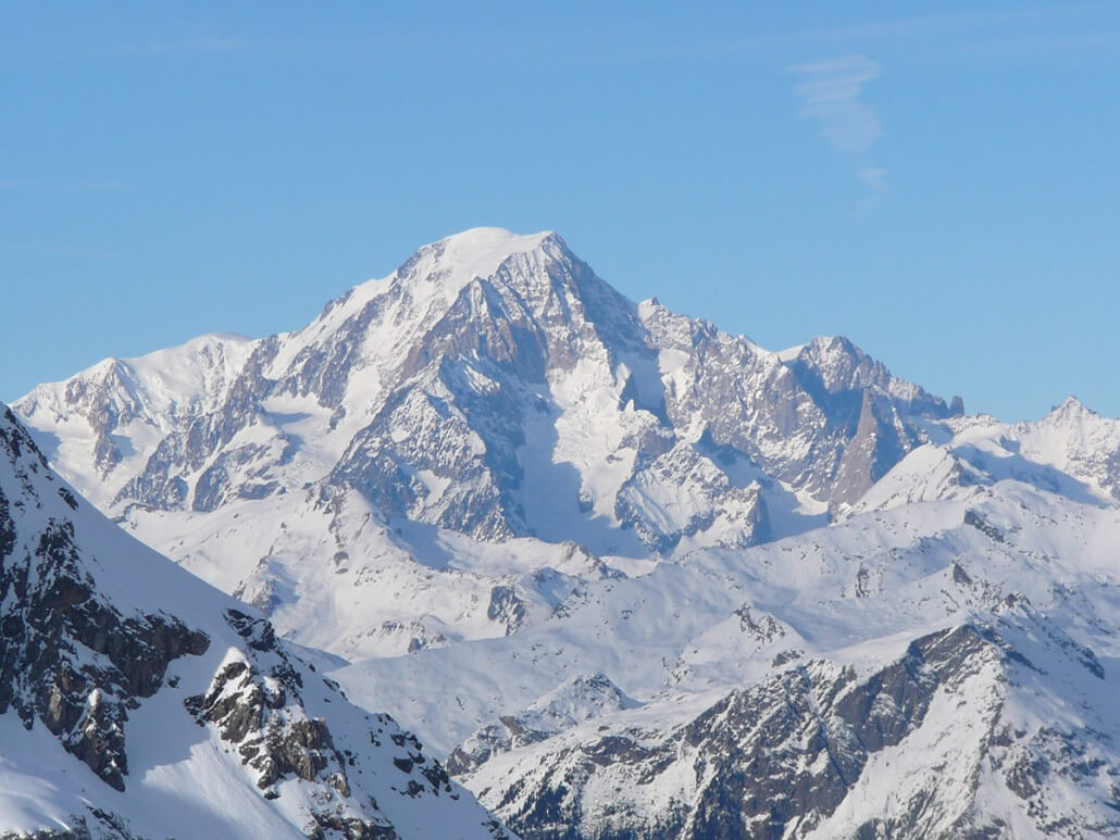 At approximately 4810 meters in height, Mont Blanc is the tallest mountain in Europe