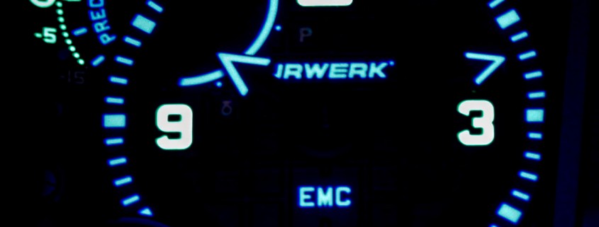 Lume shot of the Urwerk EMC2