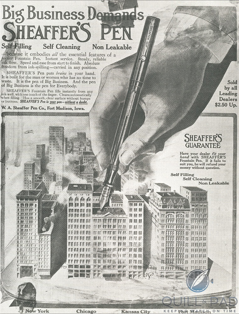 Advertisement for Sheaffer pens from 1930