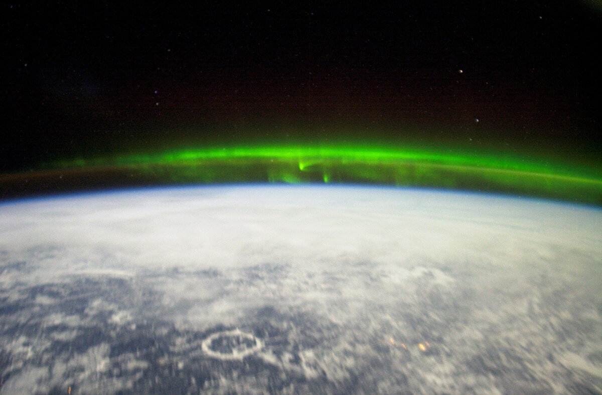 The aurora borealis as seen from the ISS/International Space Station 