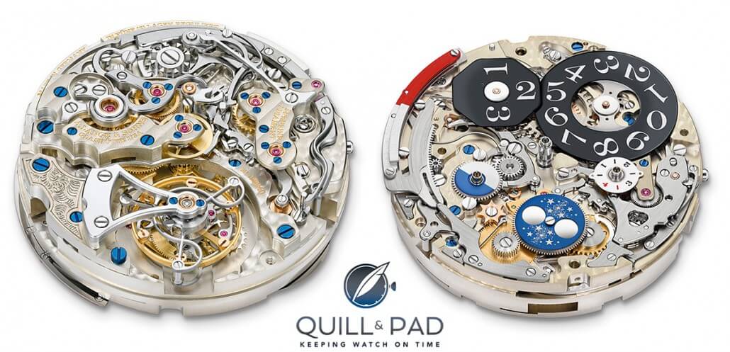 Views of the front and back of the A. Lange & Söhne Datograph Perpetual Tourbillon movement