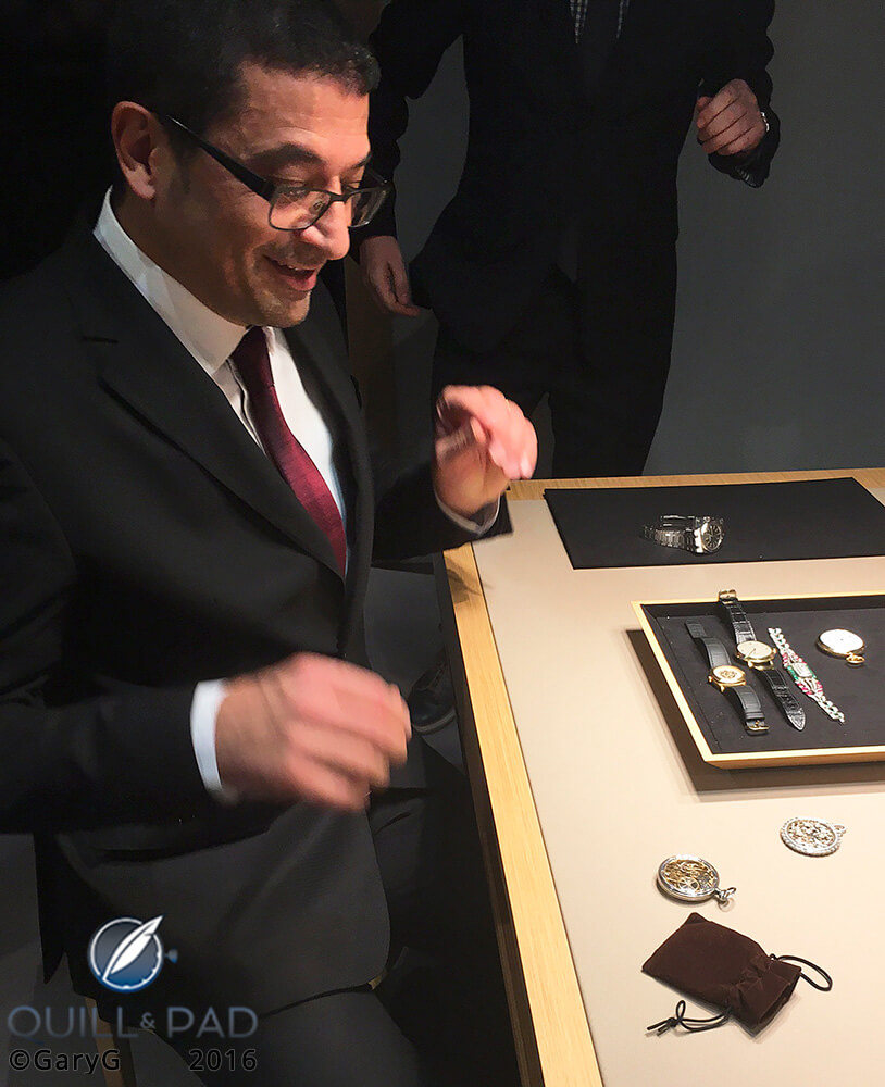 Giulio Papi is reunited with his first watch, the G.N. Papi 1 (photo courtesy AllenS)
