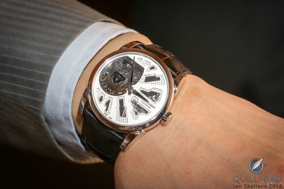 Wristshot of the Parmigiani Senfine concept watch